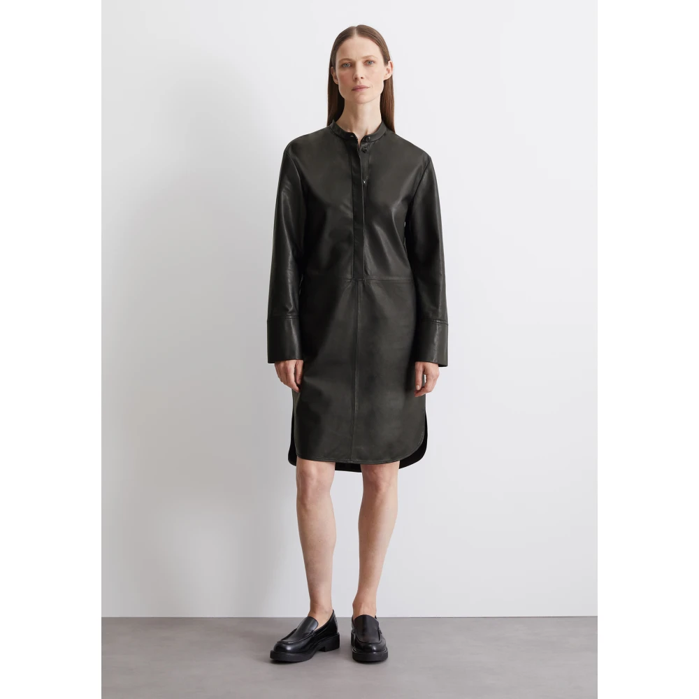 Marc O'Polo Leren jurk Black Dames