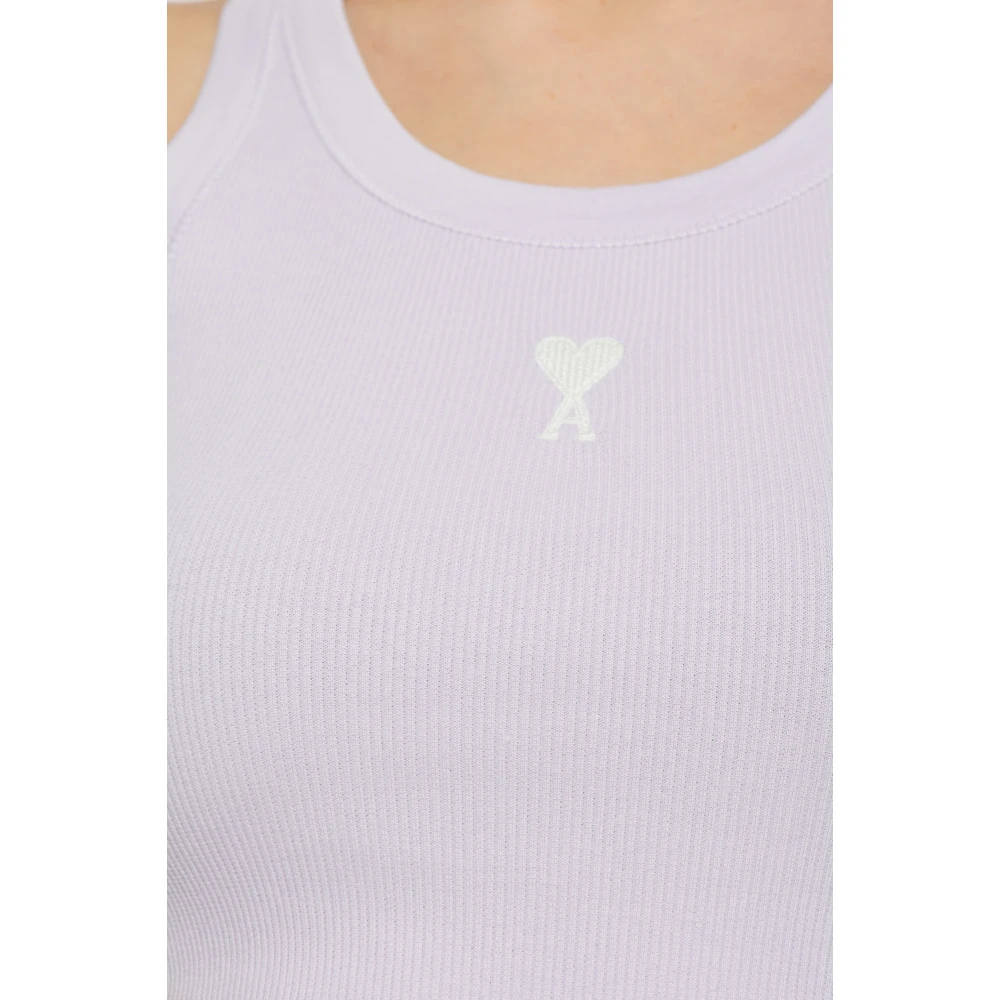 Ami Paris Top met logo Purple Dames