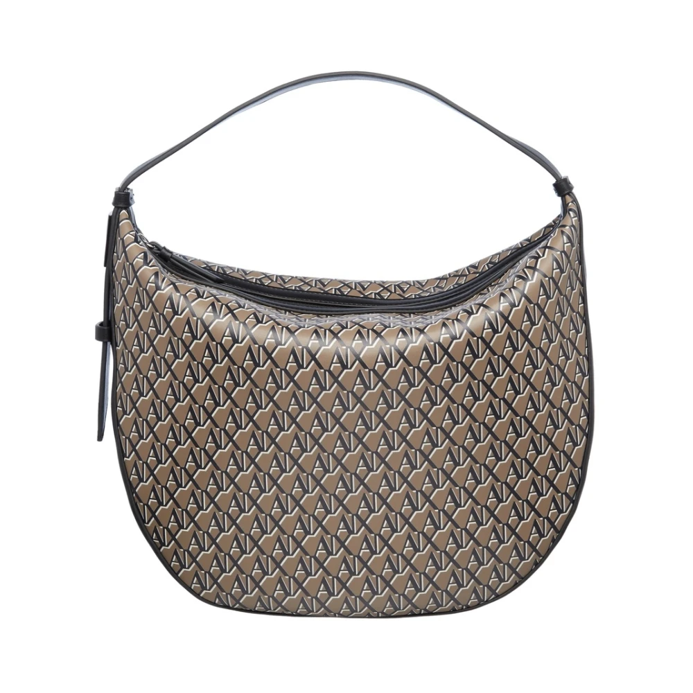 Armani Exchange Vrouw Beige Tassen Dames, One Size, Hobo Schoudertas