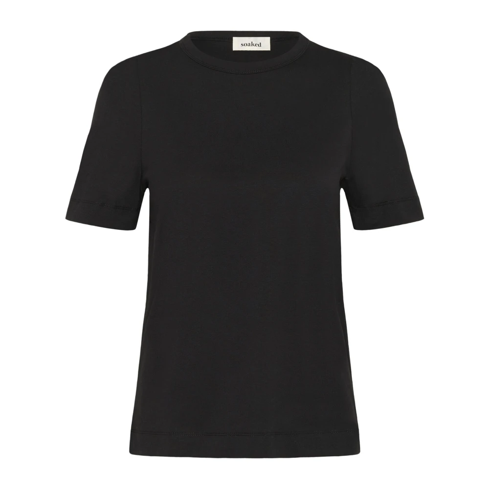 Soaked in Luxury Zwarte Puff Tee Top Black Dames
