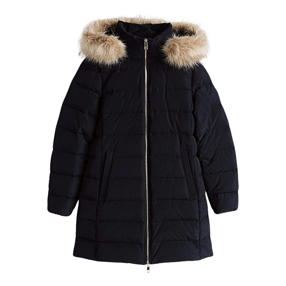Tommy Hilfiger Heritage Down Tyra Coat met Bont Blue Dames