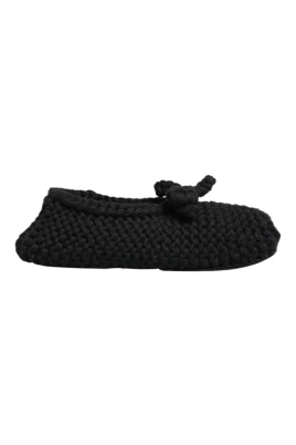 Svart Ullstickad Ballerina Flats