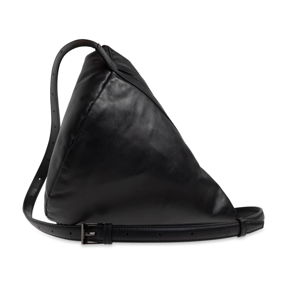 Yohji Yamamoto Leren tas Black Unisex