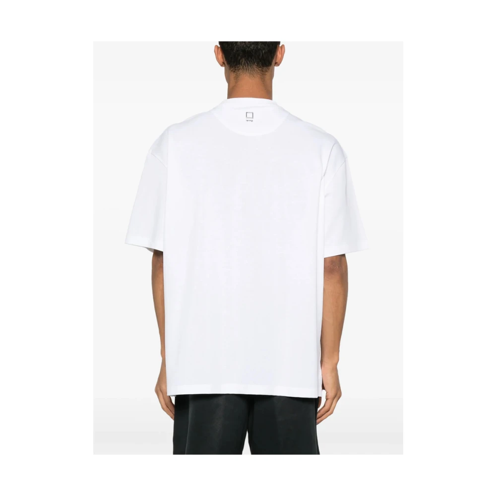 Wooyoungmi Witte Crew Neck Drop Shoulder T-shirt White Heren