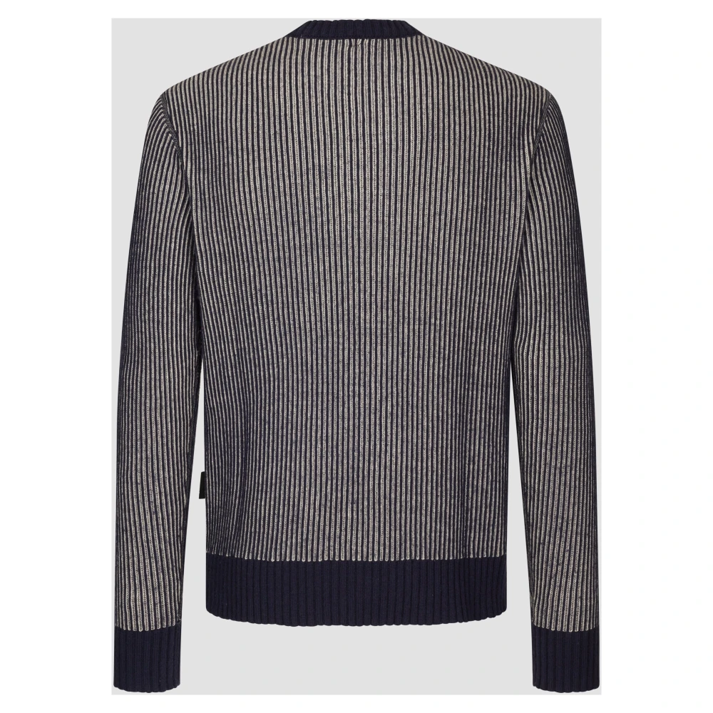 add Trui IN Dubbele Zijden RIB Blue Heren