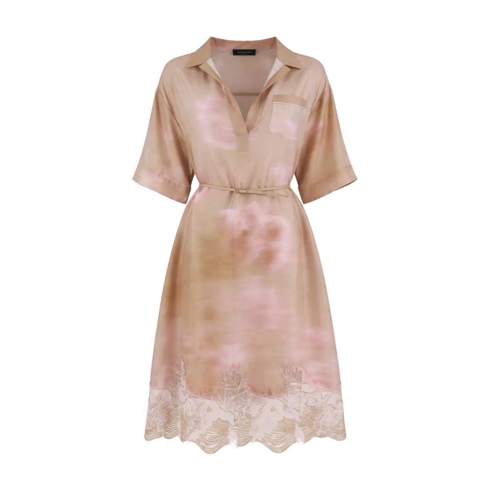 Fabiana Filippi Multicolor Lace-Hem Shirtdress - Female - Short Dresses - Xs - Dresses