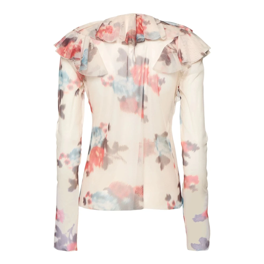Philosophy di Lorenzo Serafini Beige Bloemenprint Gerimpelde Top Multicolor Dames