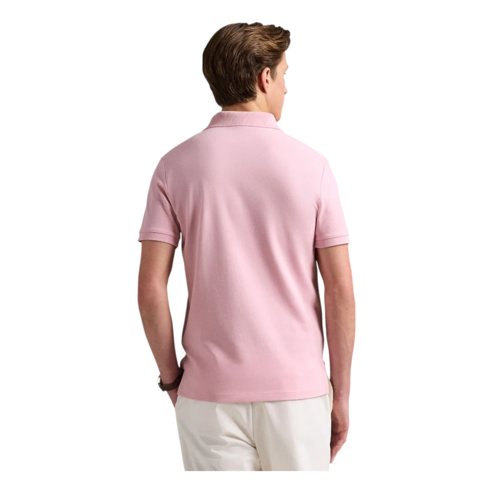 Ralph Lauren Aangepaste Slim FIT Stretch Mesh Polo Shirt Roze Pink Heren