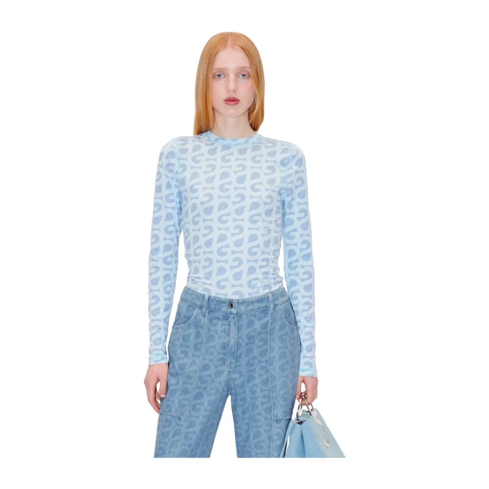 Stine Goya Juno Lichtblauwe Monogram Top Blue Dames