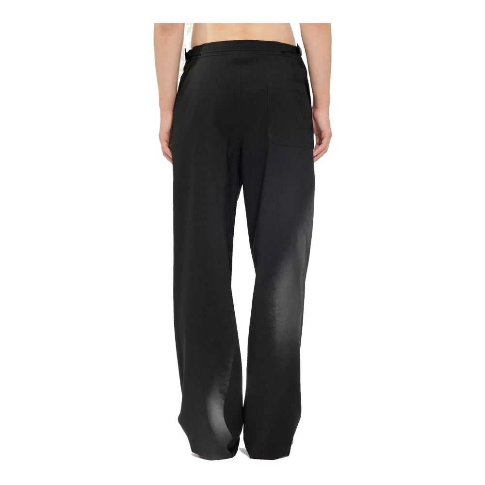 Loewe Zwarte Wollen Broek Stijlvolle Gesp Black Heren