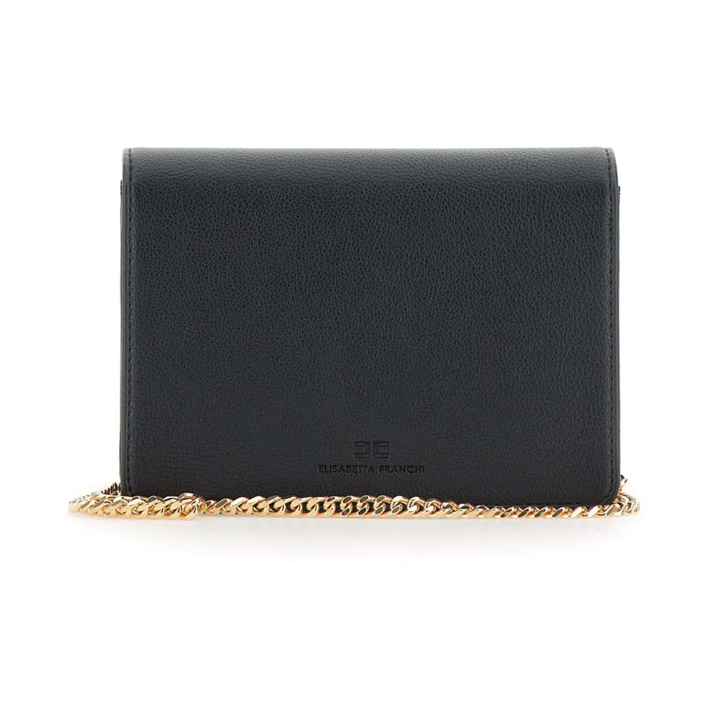 Elisabetta Franchi Zwarte Schoudertas met Gouden Ketting Black Dames