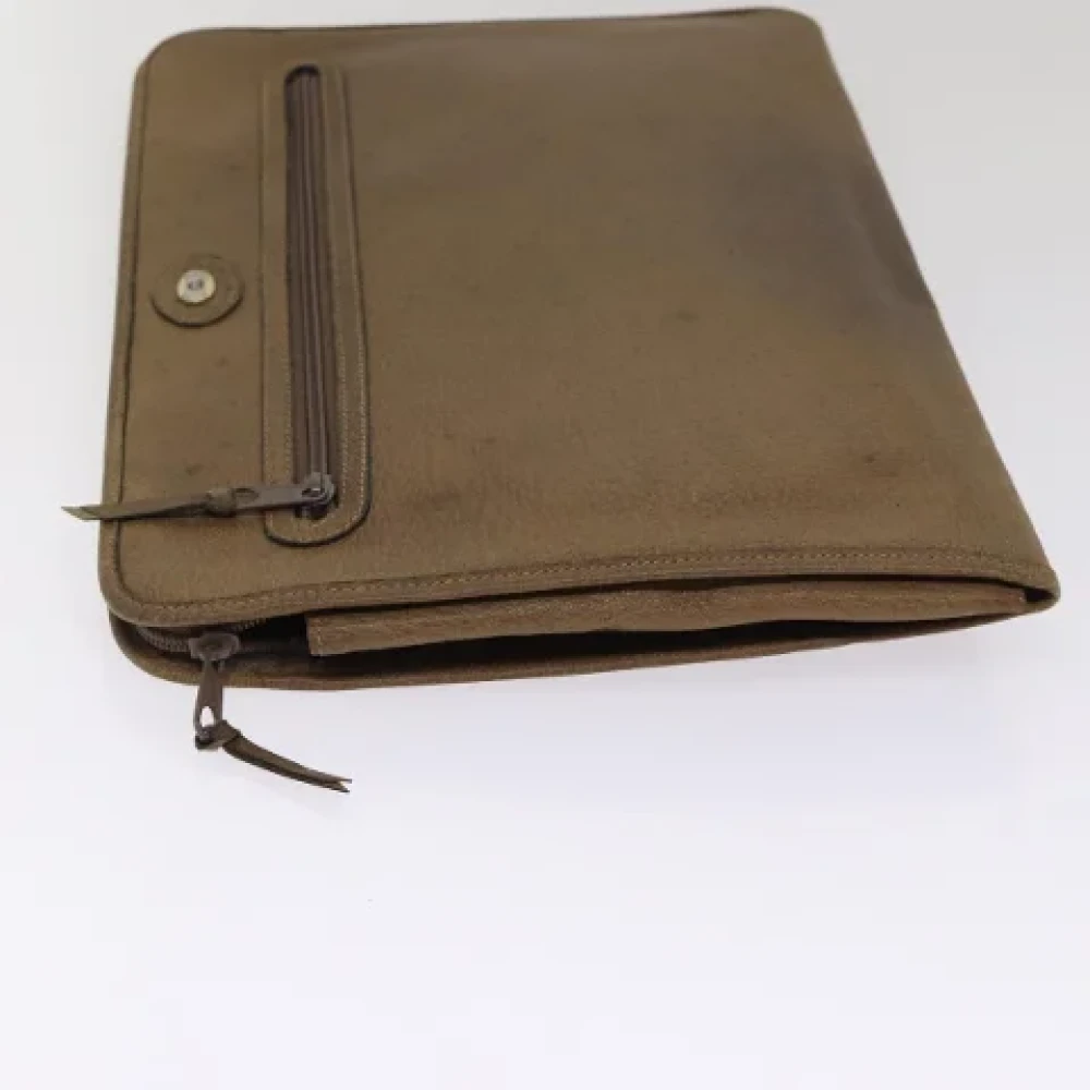 Gucci Vintage Pre-owned Leather clutches Brown Dames
