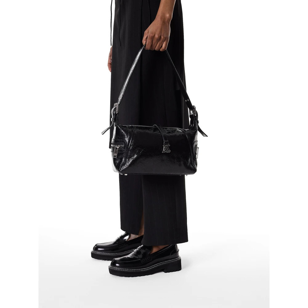 Kazar Studio Zwarte leren schoudertas Black Dames