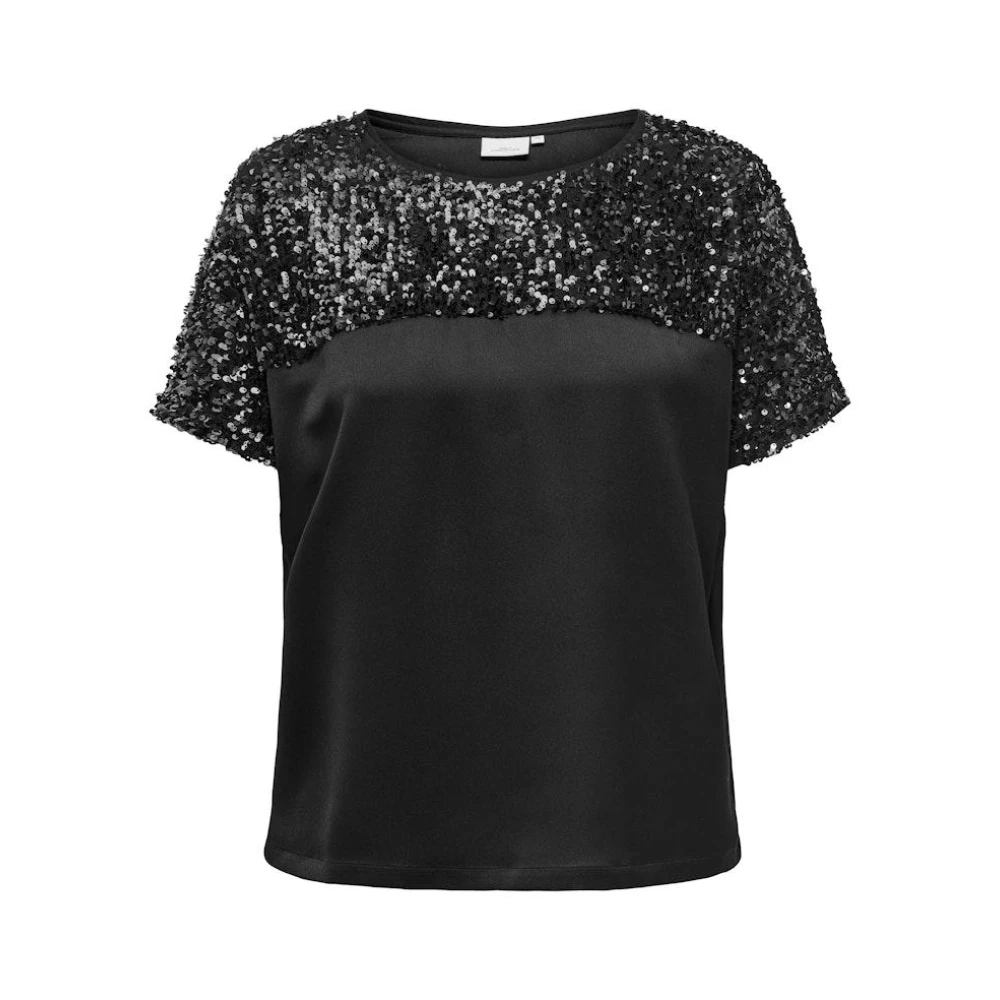 Only Carmakoma Zwart O-Neck Top Carrave Stijl Black Dames