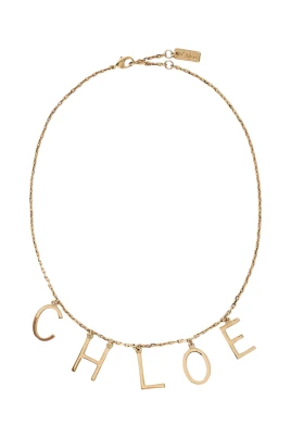 Charm Logo Motiv Guld Halsband