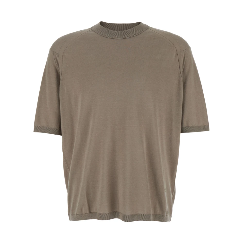 Emporio Armani Bruin Logo Crewneck T-shirt Katoenmix Brown Heren