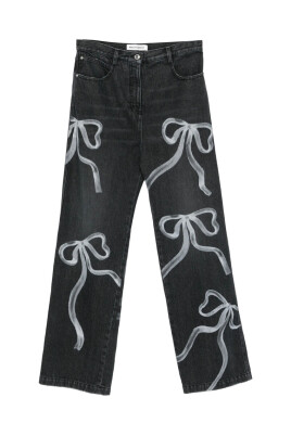 black-cotton-bow-print-jeans