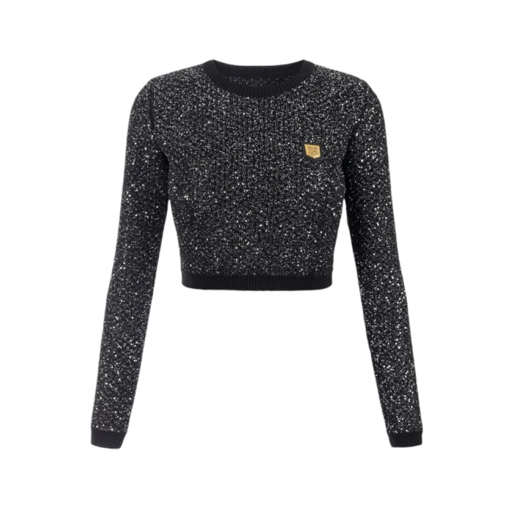 Elisabetta Franchi Stijlvolle Gebreide Top Black Dames