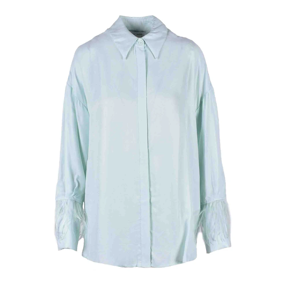 Weili Zheng Luxe Cupro Shirt voor Vrouwen Green Dames