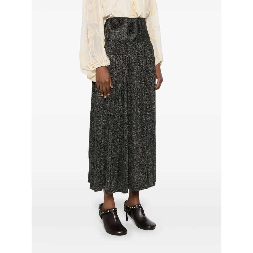 Zimmermann Metallic Crush Rok Zwart Goud Gebreid Black Dames