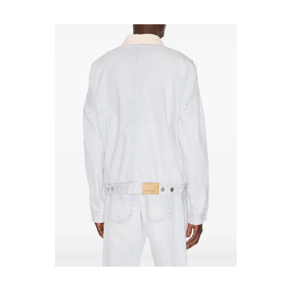 Isabel marant Denim Ribfluwelen Jack met Logopatch Blue Heren