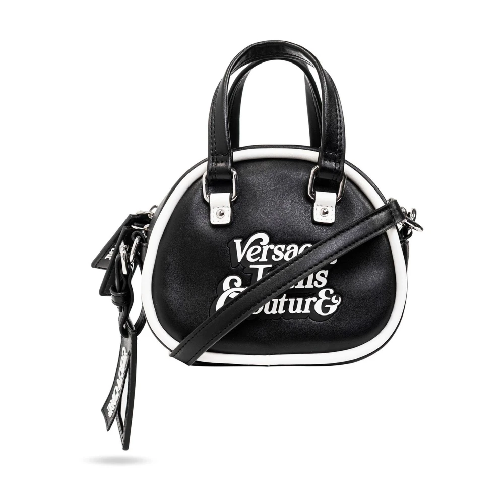 Versace Jeans Couture Svart Mini Handväska med Justerbar Avtagbar Rem Black, Dam