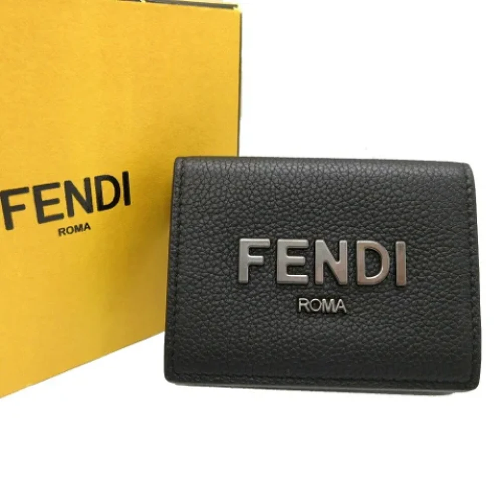 Fendi Vintage Pre-owned Leather wallets Black Unisex