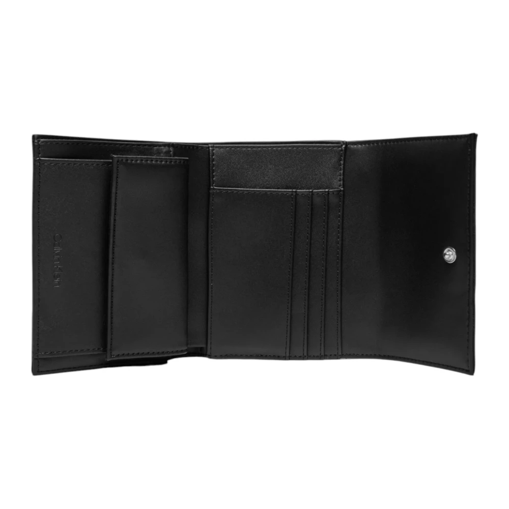 Calvin Klein Zwarte Clip Portemonnee Lente Zomer Vrouwen Black Dames