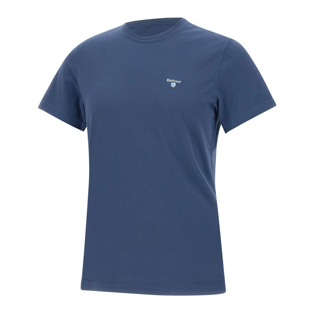 Barbour Tartan Sports T-shirt met Logo Borduurwerk Blue Heren