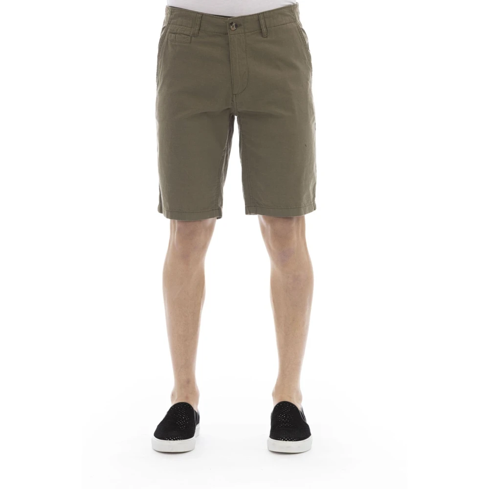 Baldinini Effen Kleur Bermuda Shorts Trend Green Heren