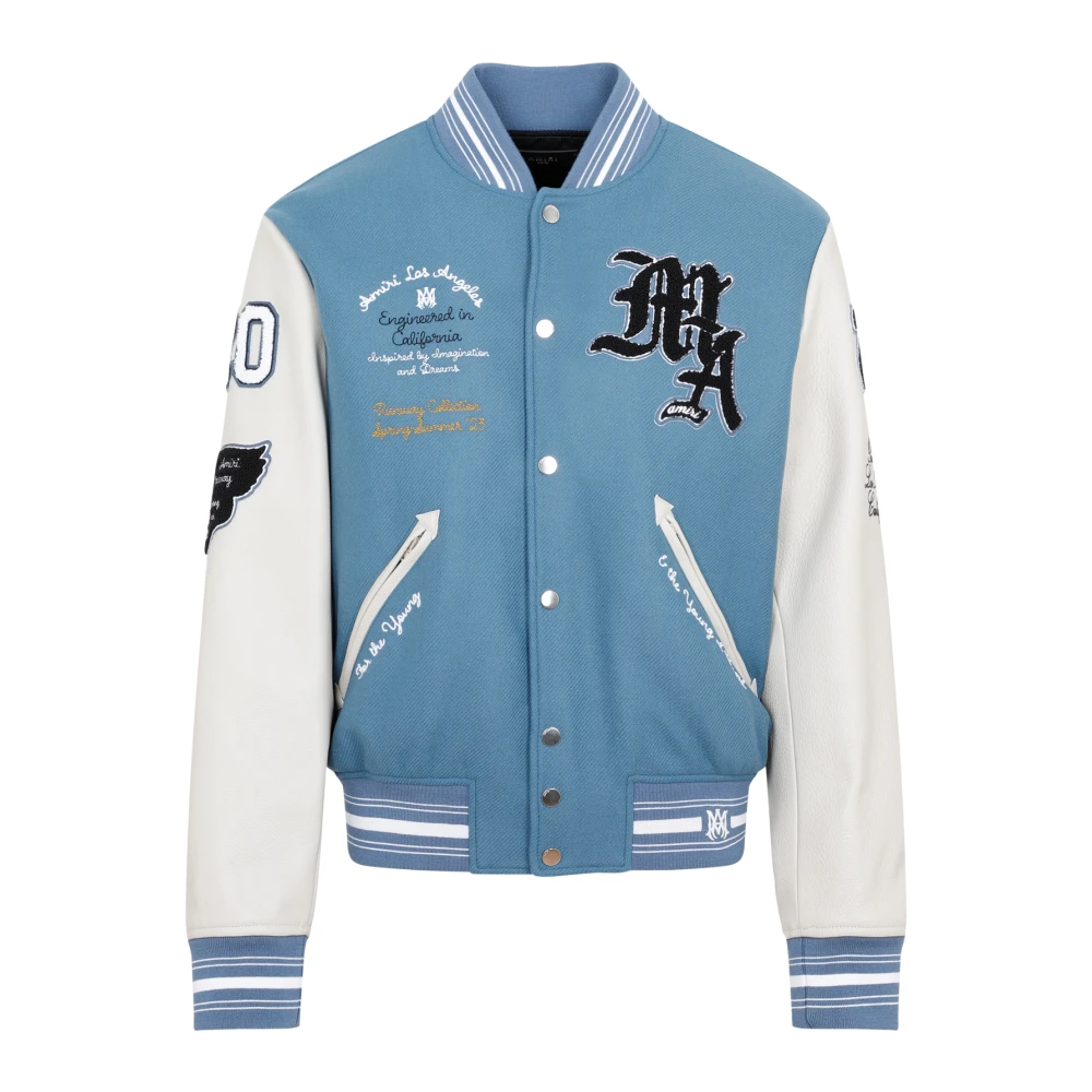 Amiri Blauwvin Oversized Varsity Jack Blue Heren