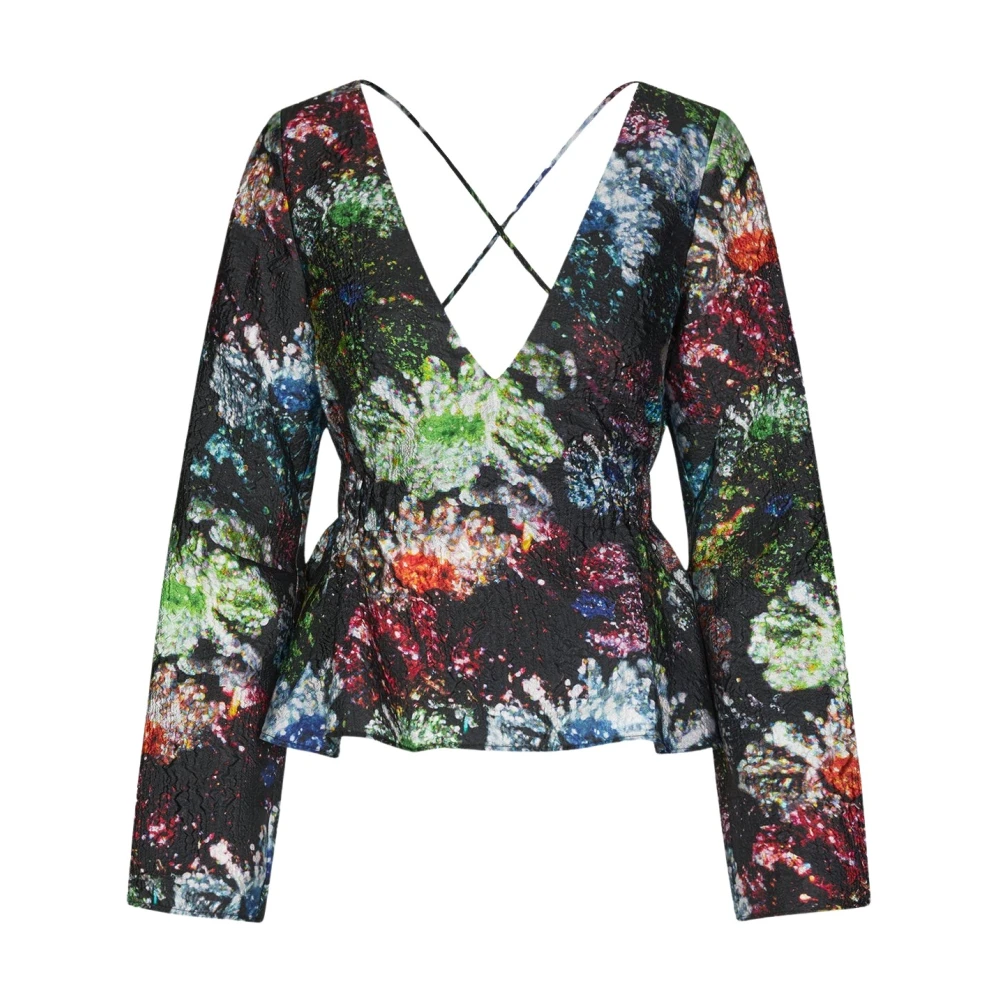 Stine Goya Multicolor Blouses, Female, Xs, Floral Peplum Top