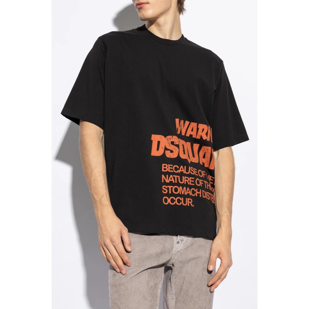 Dsquared2 T-shirt met logo Black Heren