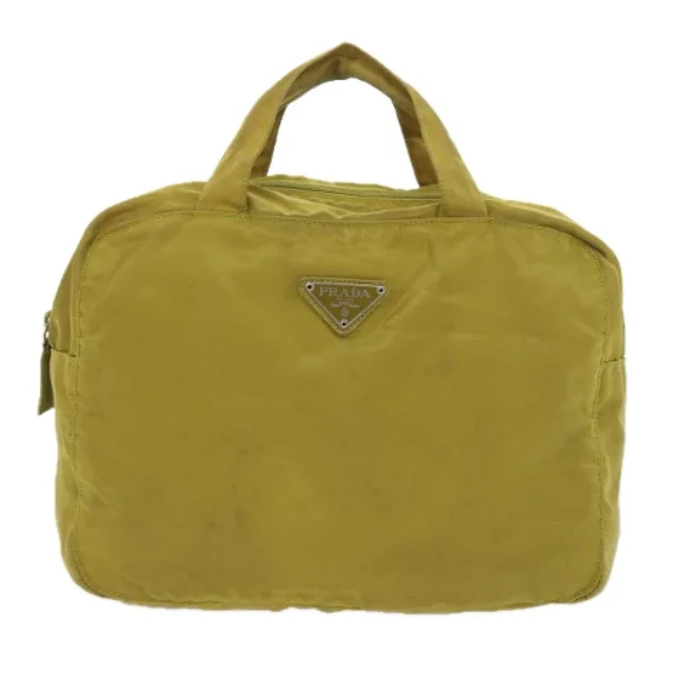 Prada Vintage Pre-owned Fabric handbags Yellow Dames