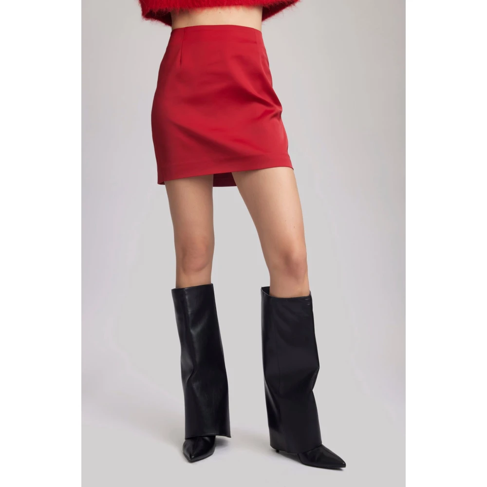 Gestuz Mouwloze Satijnen Rok Red Dames