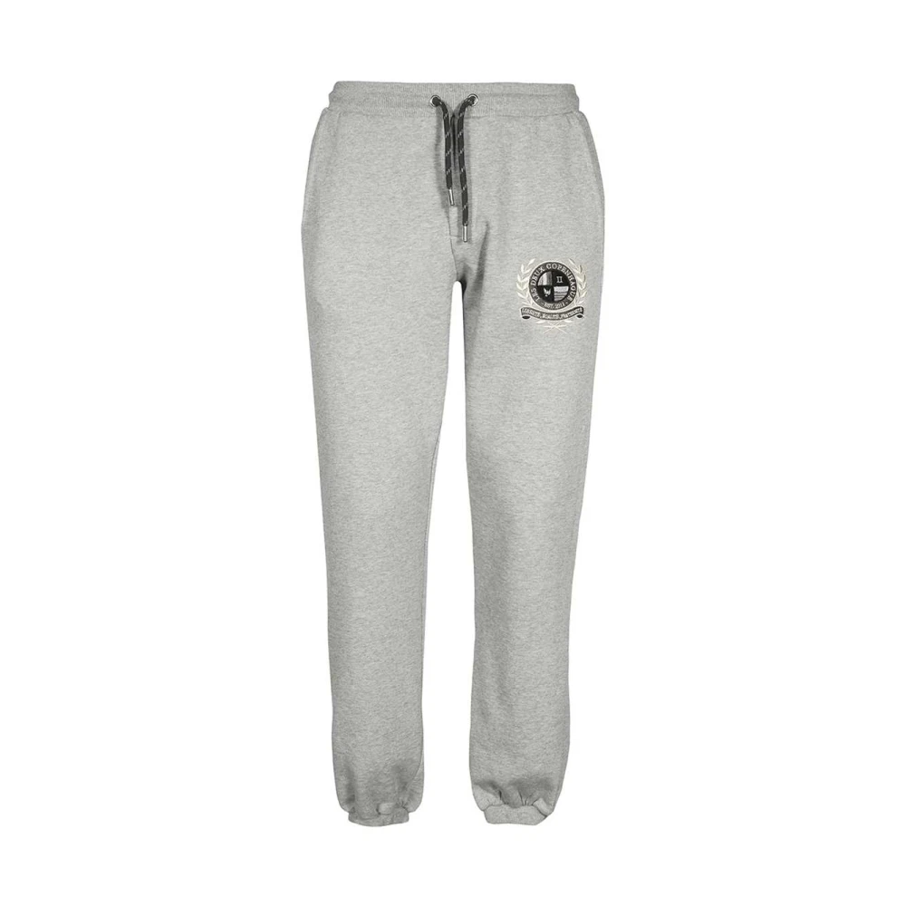 Les Deux Katoenen trainingsbroek met logodetail Gray Heren