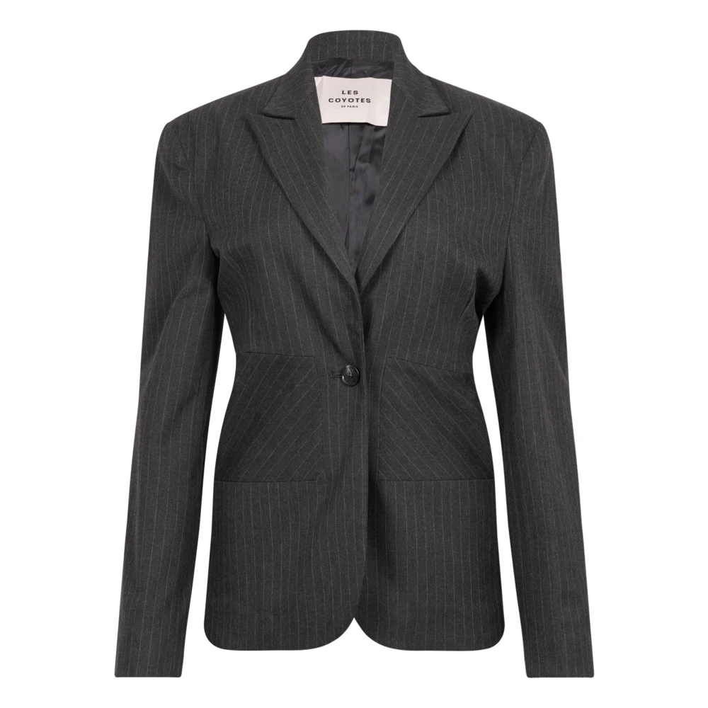 Grå Pinstripe Timeglass Blazer