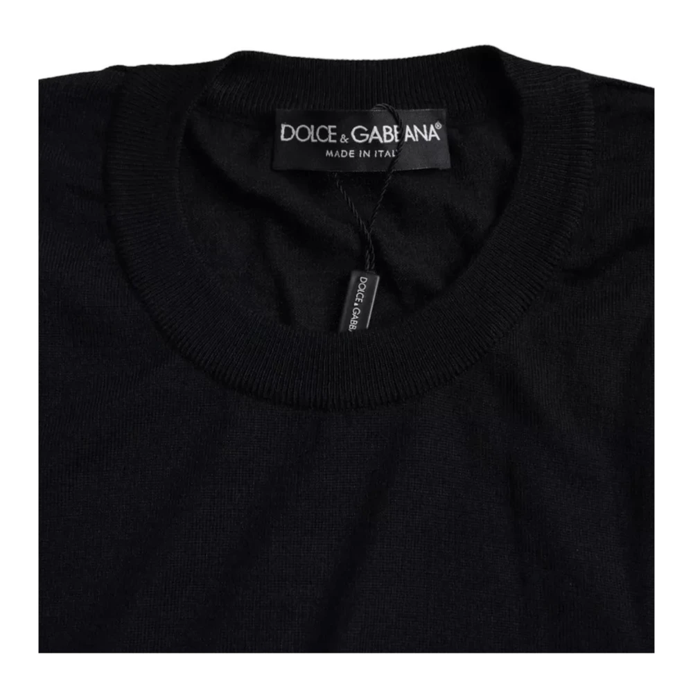 Dolce & Gabbana Zwarte Cashmere Crew Neck Sweater Black Heren