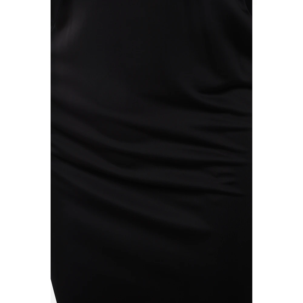 Versace Zwarte Geplooide Mouwloze Jurk Black Dames