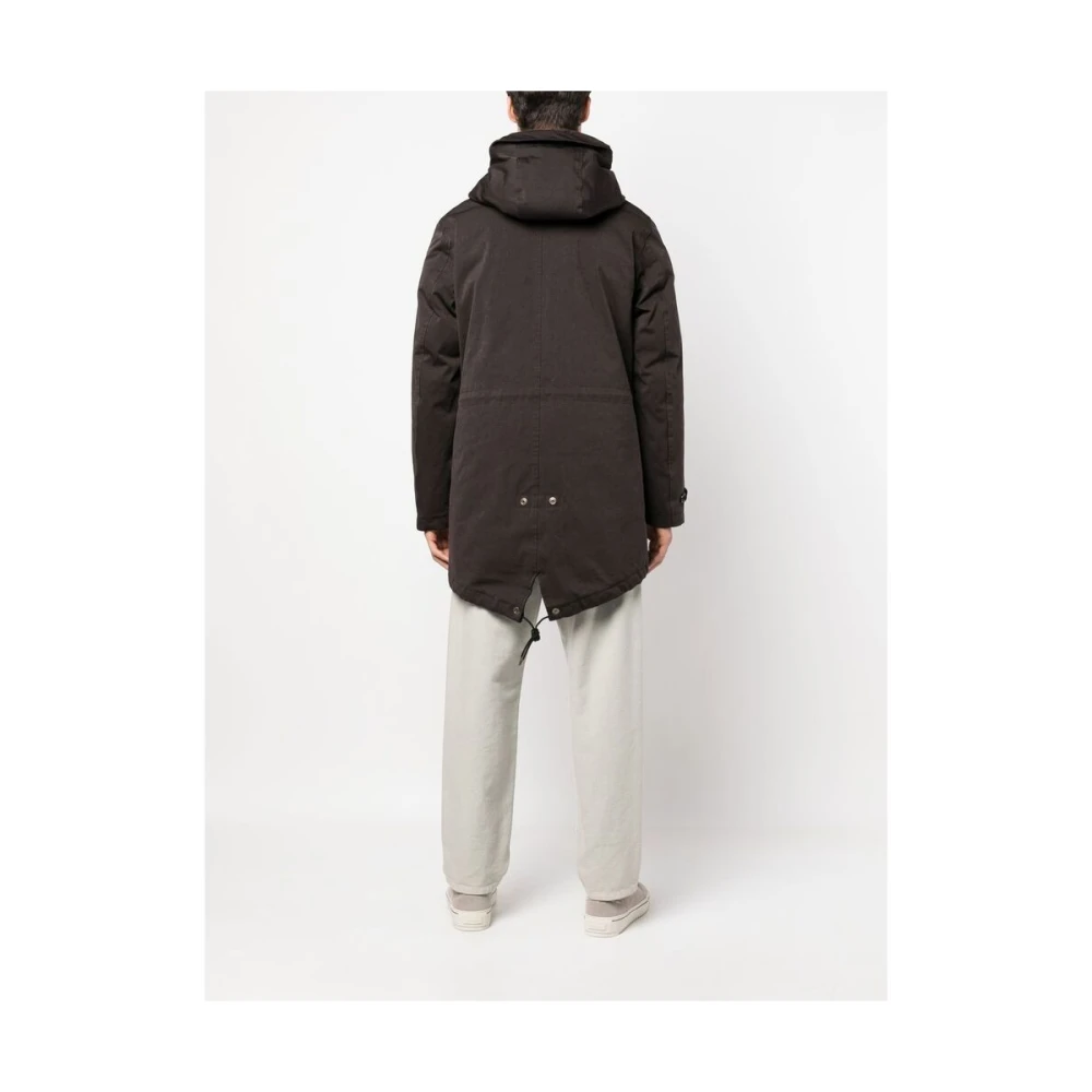 Ten C Bruine Katoenen Hoodie Jas Brown Heren