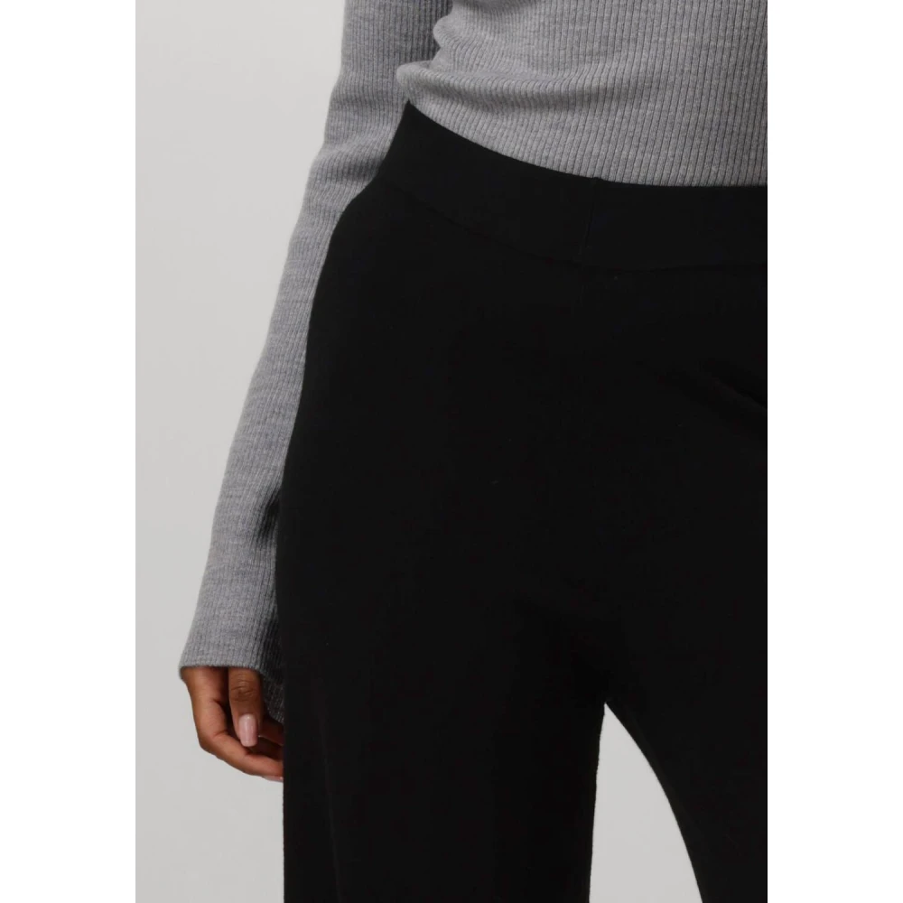 My Essential Wardrobe Wijde Pijp Gebreide Broek Black Dames