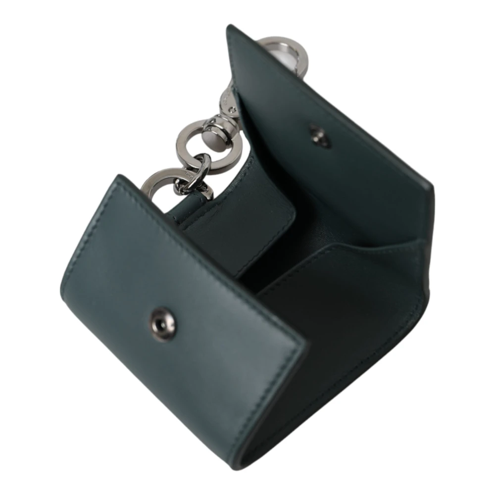 Dolce & Gabbana Groen Leren Muntportemonnee met Logo Green Heren