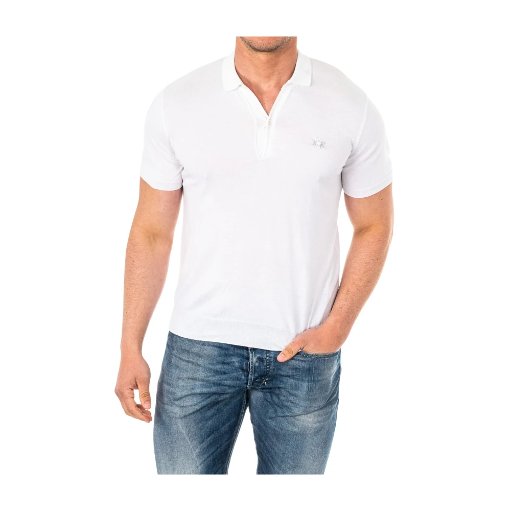 La Martina Men's White Classic Polo Shirt