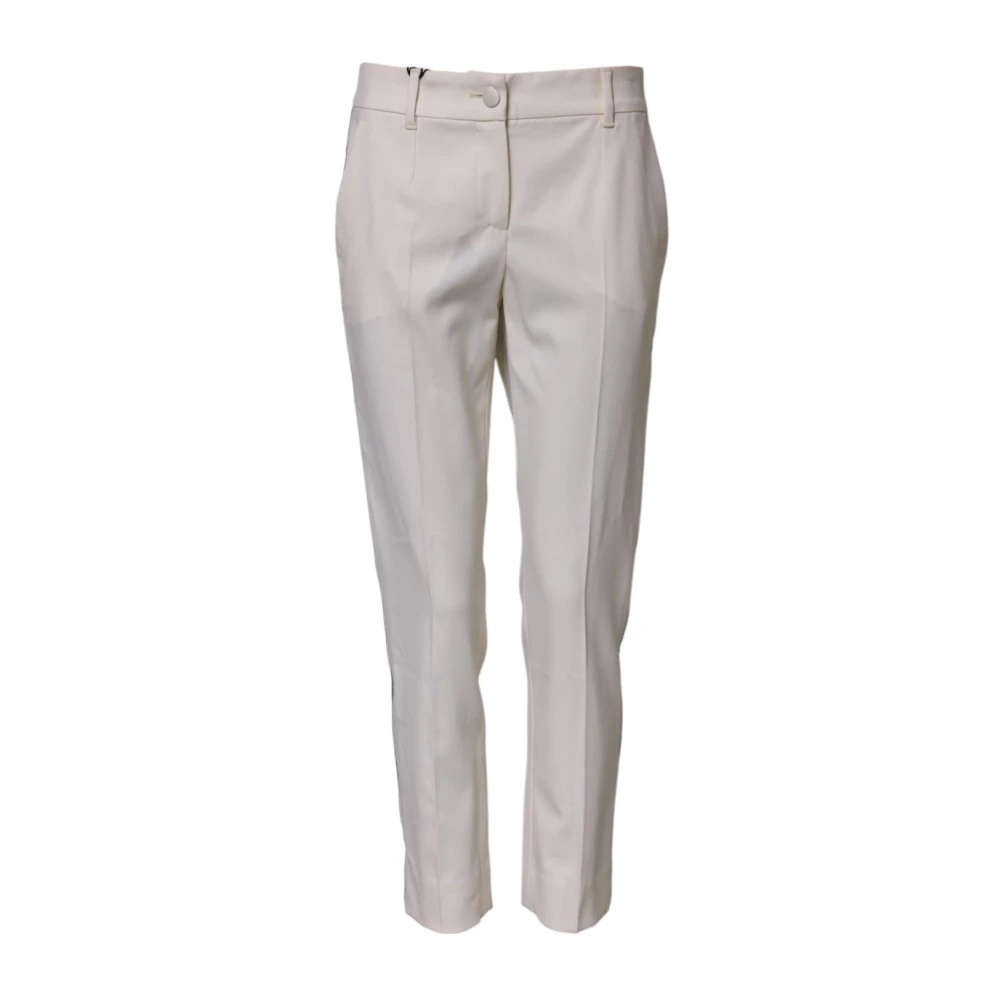 Dolce & Gabbana Women's White Wool Tapered Trouser Pants
