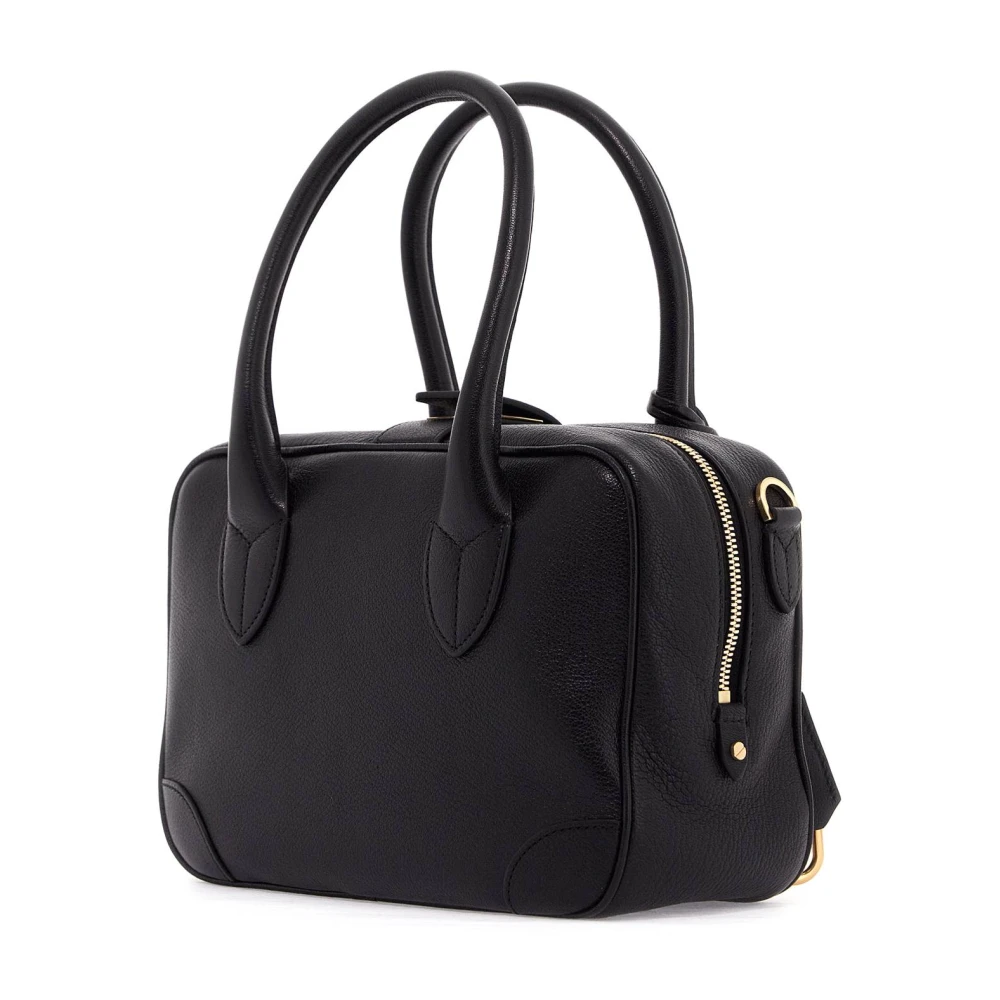 Golden Goose Gehamerde leren handtas met afneembare sluiting Black Dames