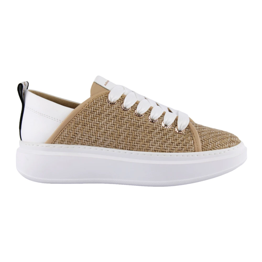 Alexander Smith Leren Gevlochten Sneakers Dames Schoenen Bruin