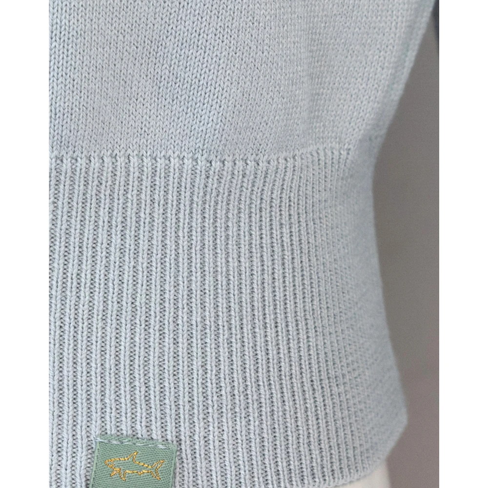 PAUL & SHARK Grijze Trui met Haai Logo Gray Heren