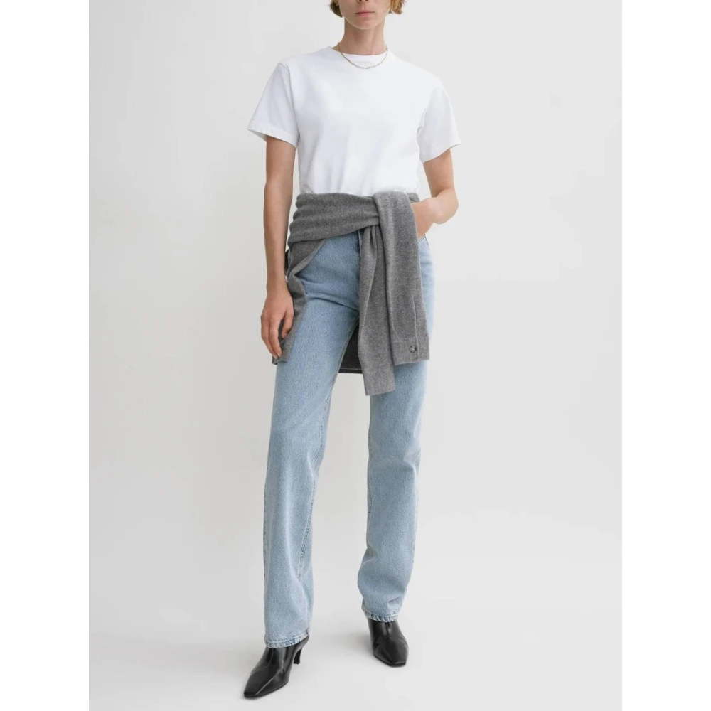 TotêMe Witte Katoenen Tee Klassieke Crewneck White Dames