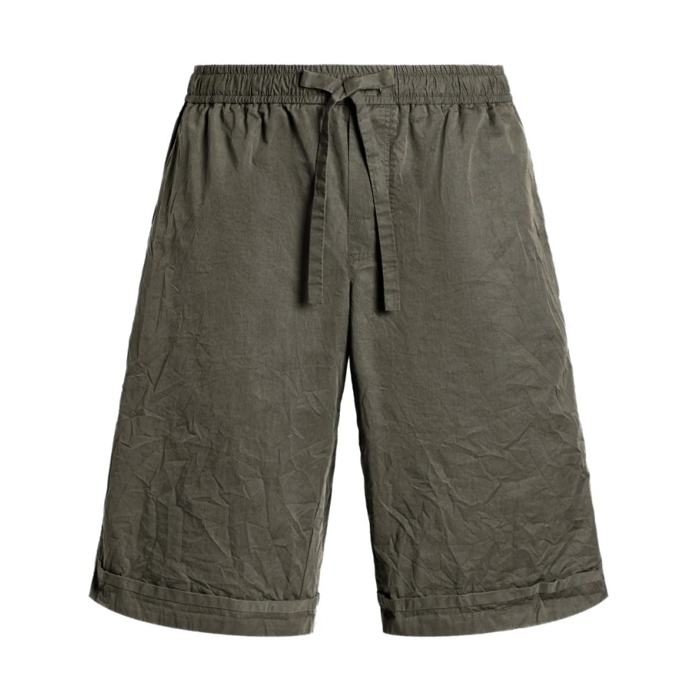 Dolce & Gabbana Men's Gray Casual Shorts, S, Drawstring Pocket Shorts