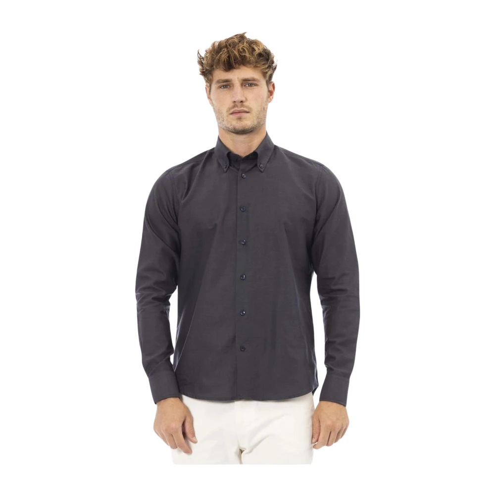 Baldinini Grijs Katoenen Overhemd met Knoopsluiting Gray Heren